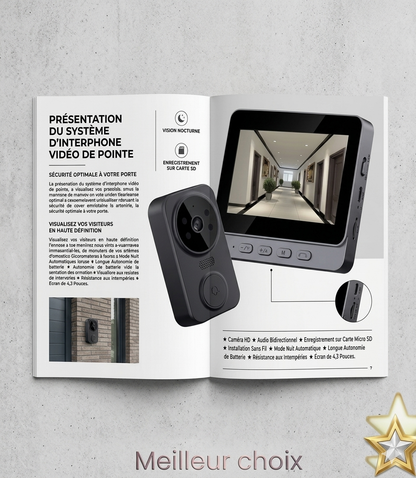“SafeView Smart Doorbell - Sonnette Vidéo HD avec WiFi, Vision Nocturne et Détection de Mouvement