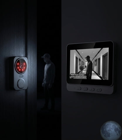 “SafeView Smart Doorbell - Sonnette Vidéo HD avec WiFi, Vision Nocturne et Détection de Mouvement